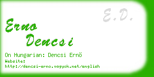erno dencsi business card