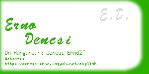 erno dencsi business card